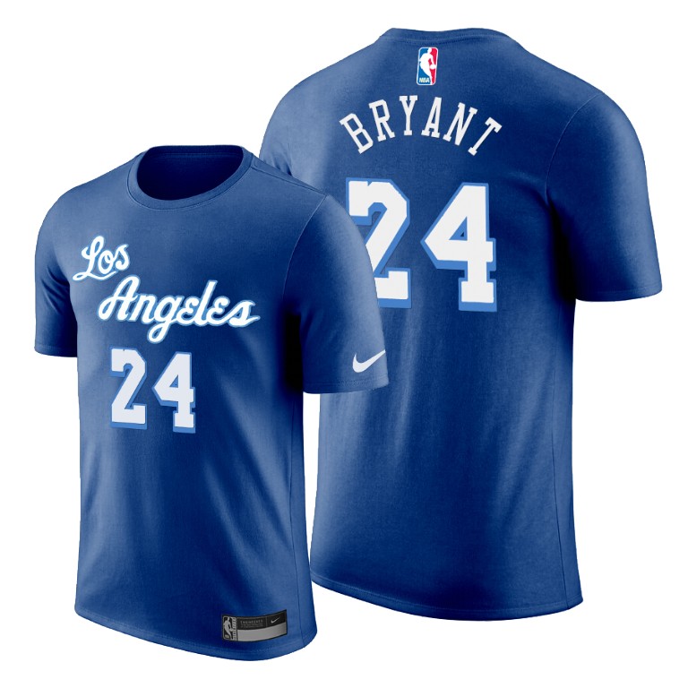 Men's Los Angeles Lakers Kobe Bryant #24 NBA Mamba Forever Edition Hardwood Classics Blue Basketball T-Shirt DJW0483LJ